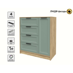 Тумба Тренд КТ-Т90 (Дуб золотой ЛДСП/ Мята ЛМДФ) Ш900 В1020 Г451